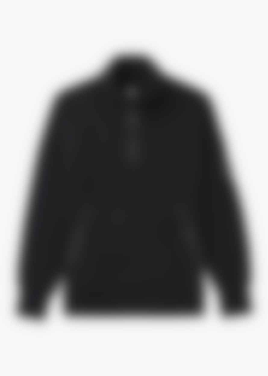 C.P. Company Mens Diagonal Raised Fleece Quarter Zip Sweatshirt In Black