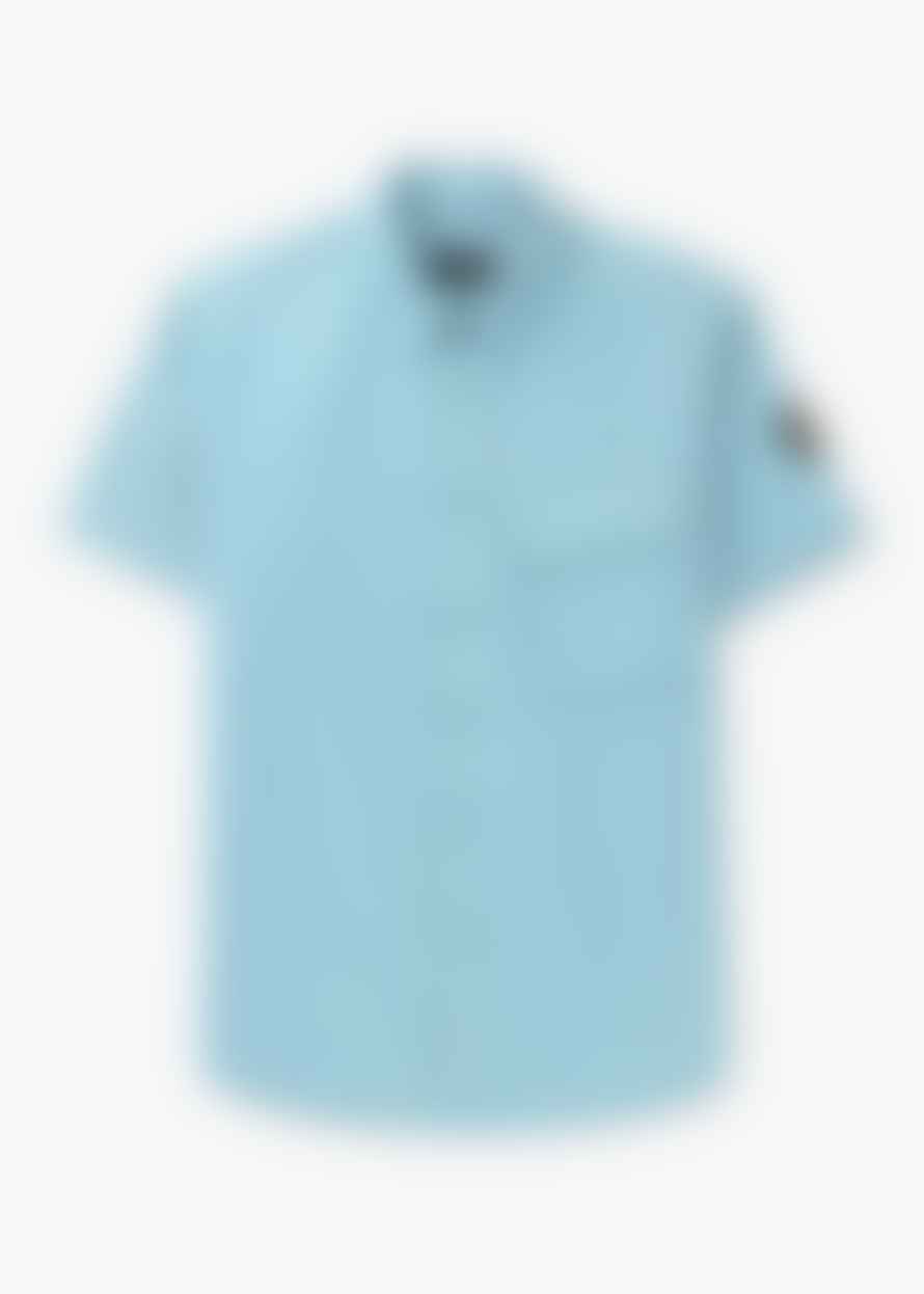 Belstaff Mens Scale Short Sleeve Shirt In Skyline Blue