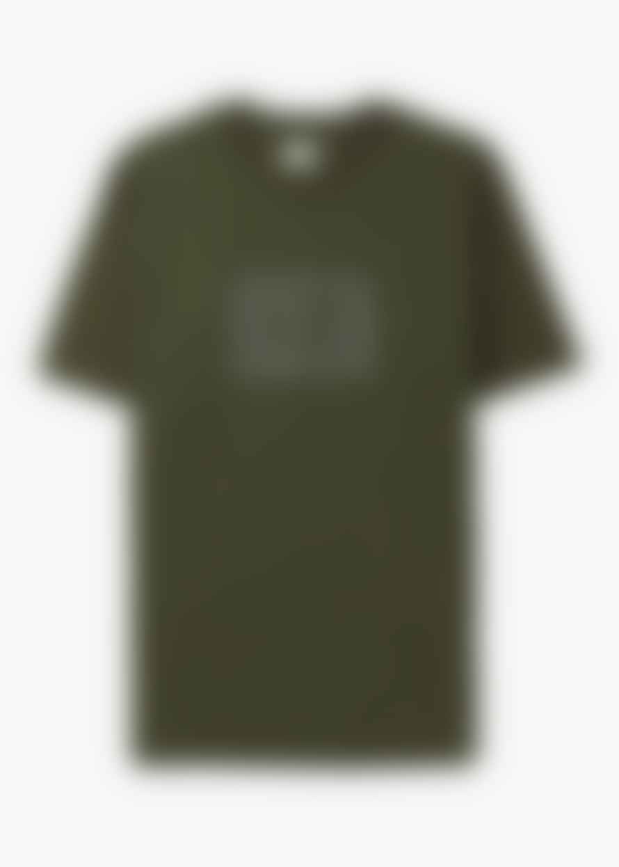 C.P. Company Mens 30/1 Jersey Label Style Logo T-shirt In Ivy Green