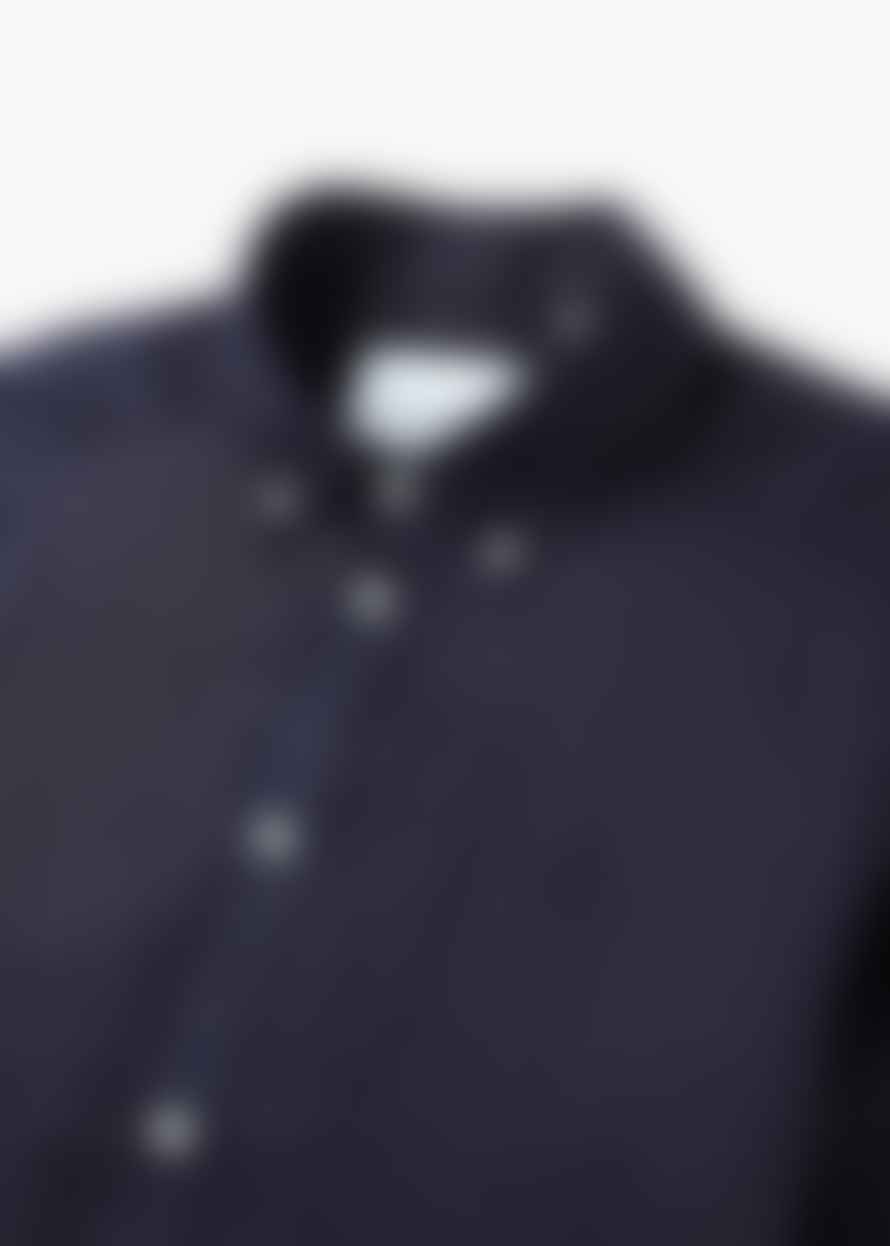 Les Deux Mens Kris Linen Short Sleeve Shirt In Dark Navy