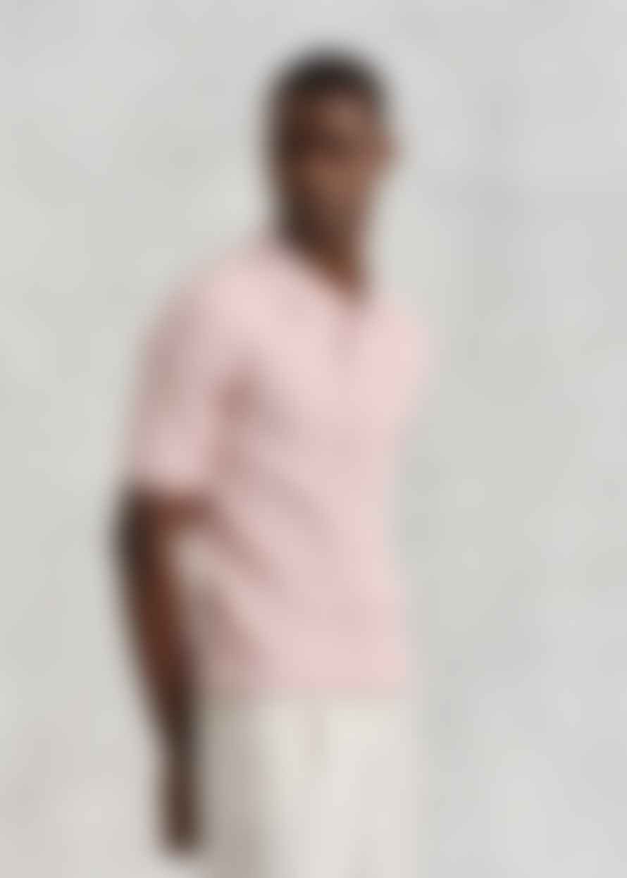 Wax London Mens Naples Vertiacal Knit Polo Shirt In Pink