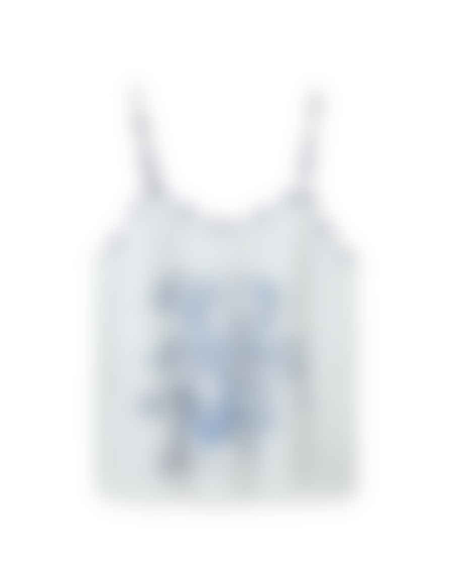 ME 369 Angelique Printed Camisole In White/blue