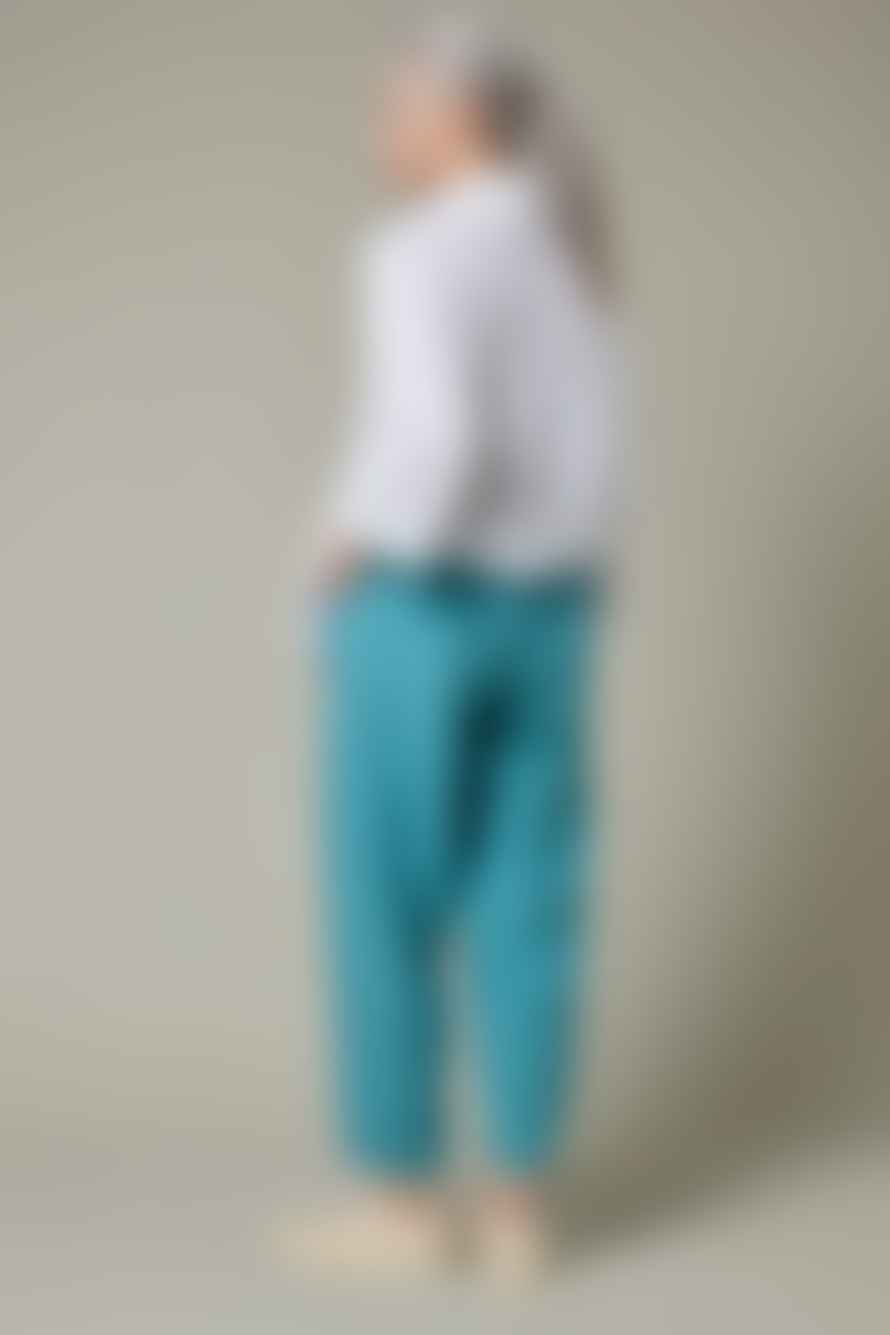 New Arrivals Sahara Ticking Stripe Bubble Trouser In Teal/night