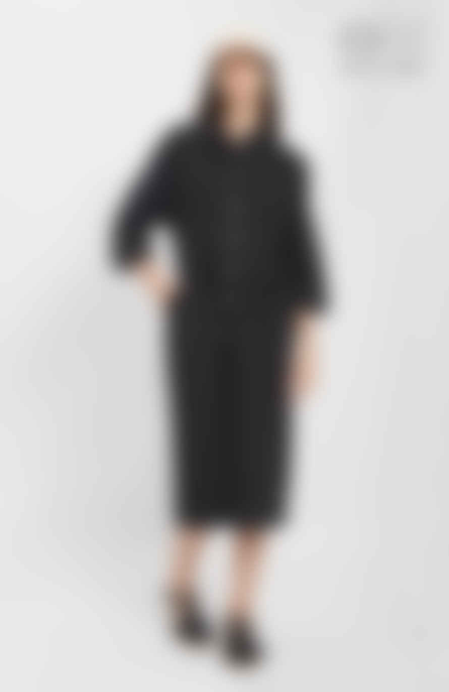 Loreak Mendian Flavia Cotton Midi Dress - Black