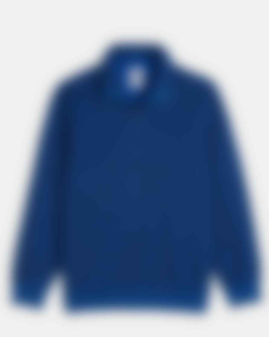 Homecore Sweatshirt Terry - Col Camionneur - Half Zip - Coton - Bleu Deep Sea