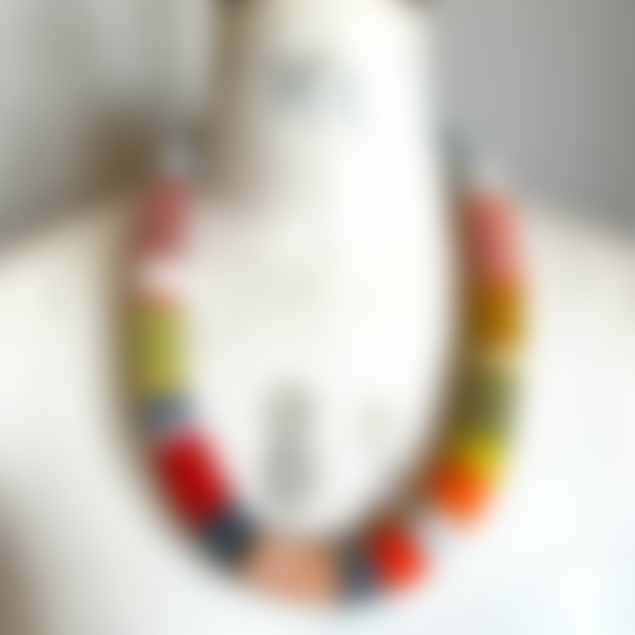 Lynsey Walters Chunky Colour Block Necklace Orange