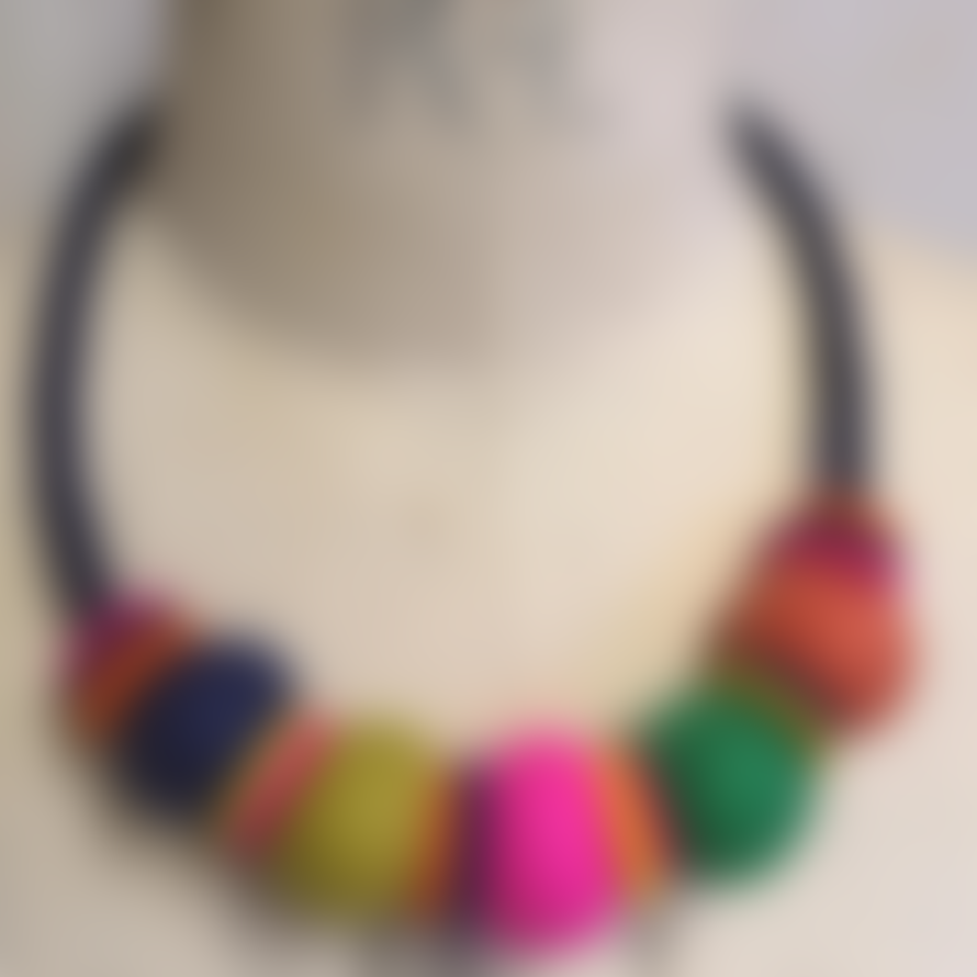 Lynsey Walters Merino&rope Felt Necklace Bright