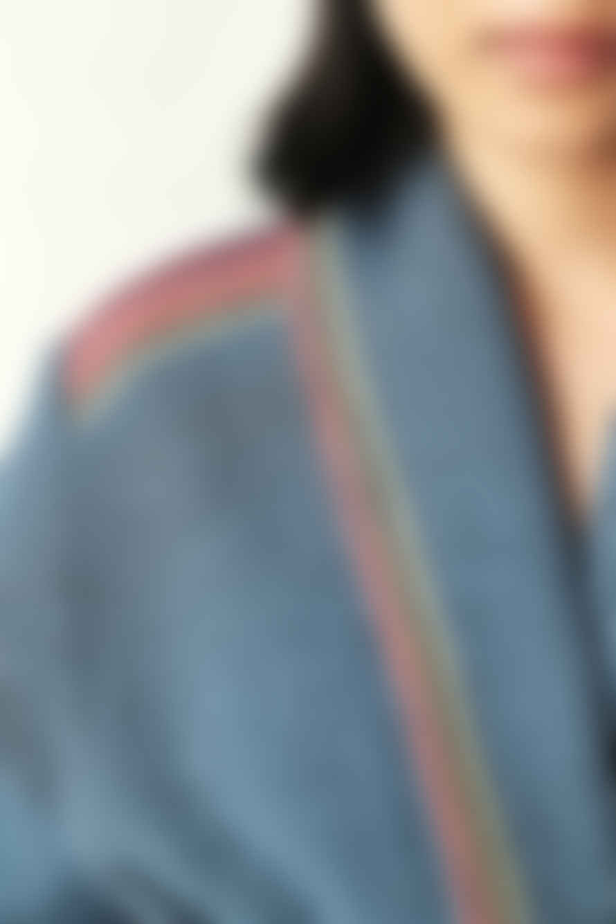 BA&SH Cardigan Ciago Kimono Jacket In Blue