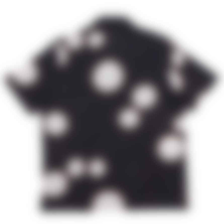 Folk Soft Collar Shirt - Black Ecru Dot