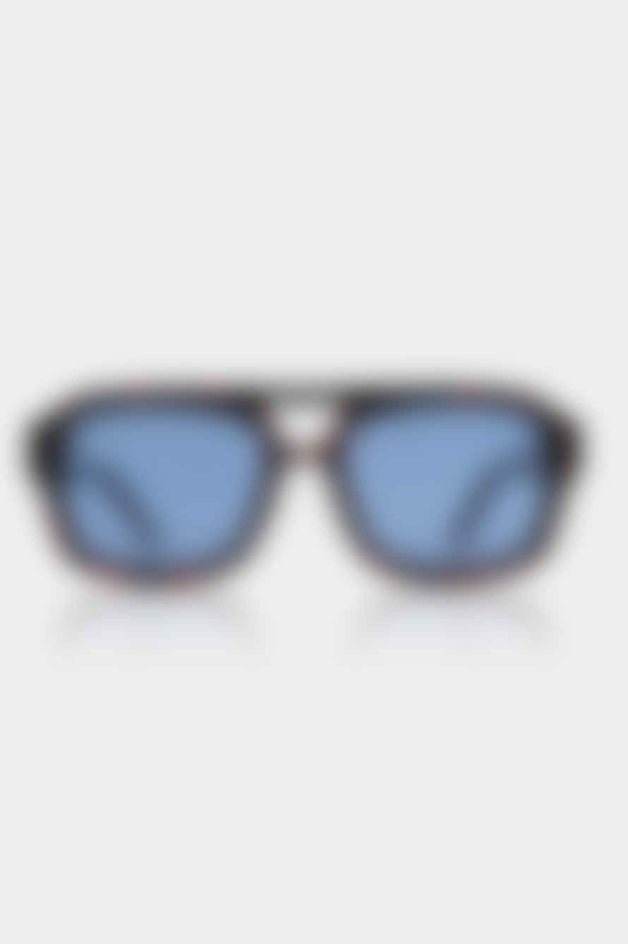 A Kjærbede Kaya Demi Tortoise Blue Lens Sunglasses