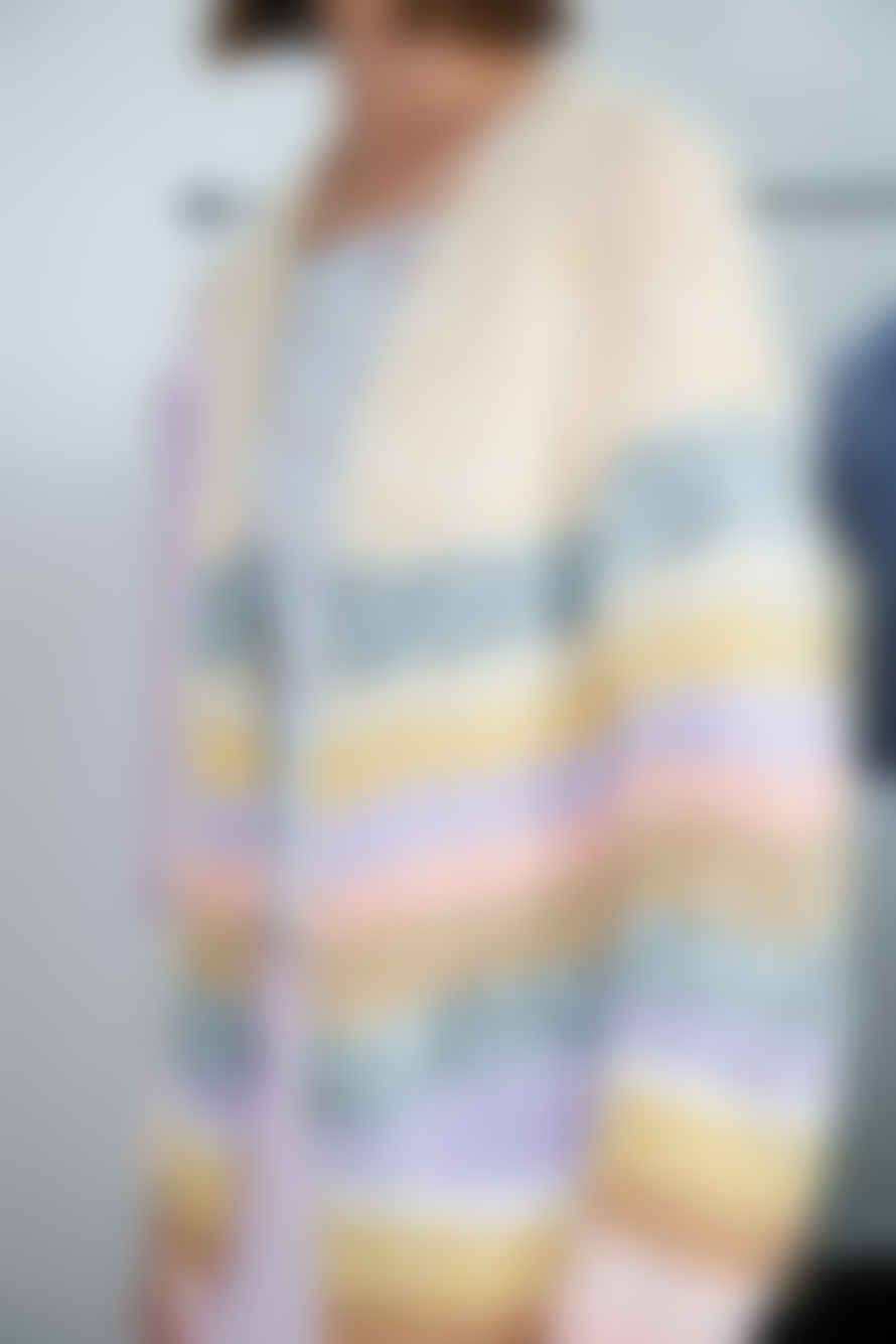 Dawn x Dare Mars Lilac Multi-stripe Knitted Cardigan
