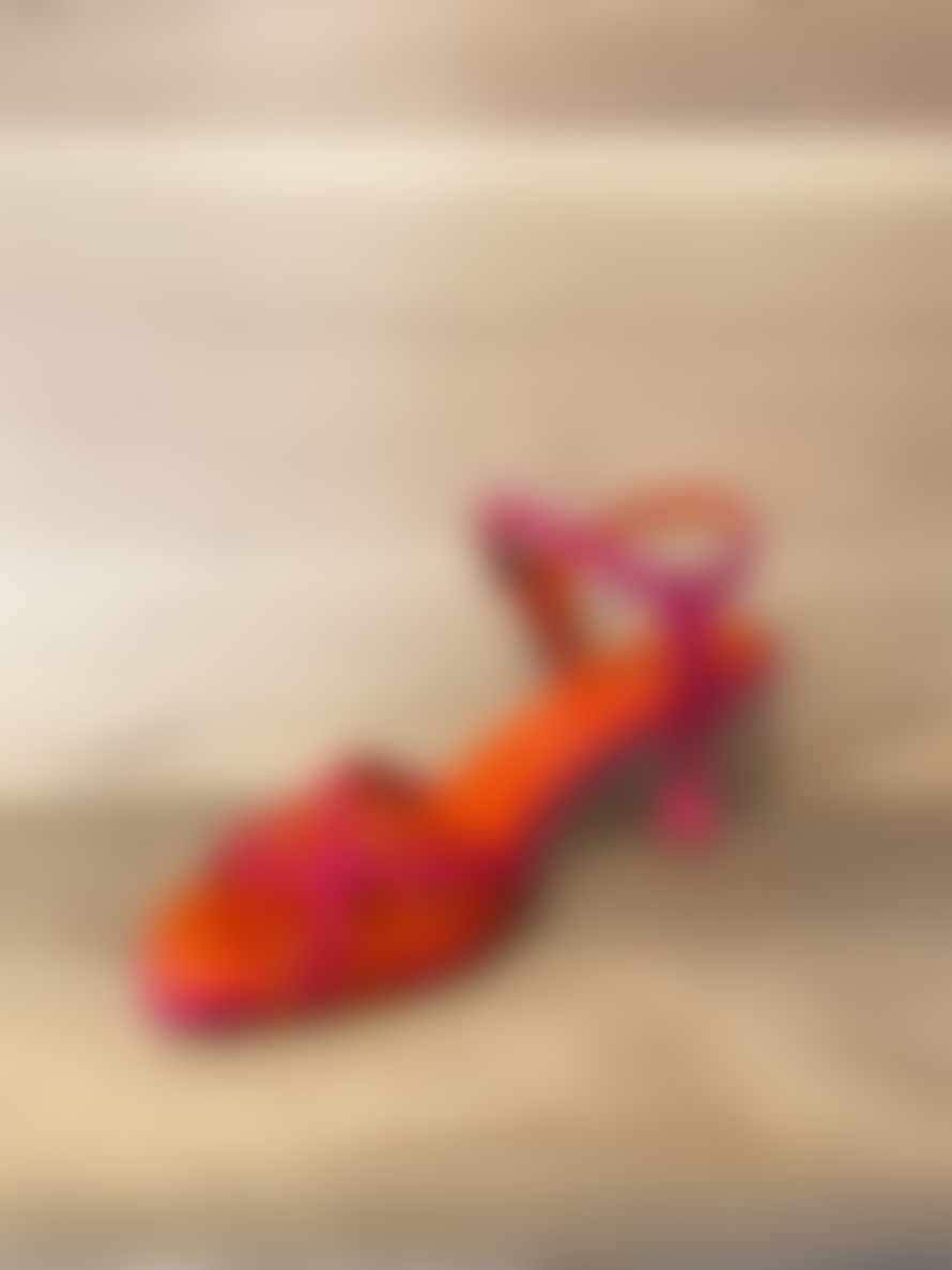 Pons Quintana Fiji Heeled Sandals Pink & Orange