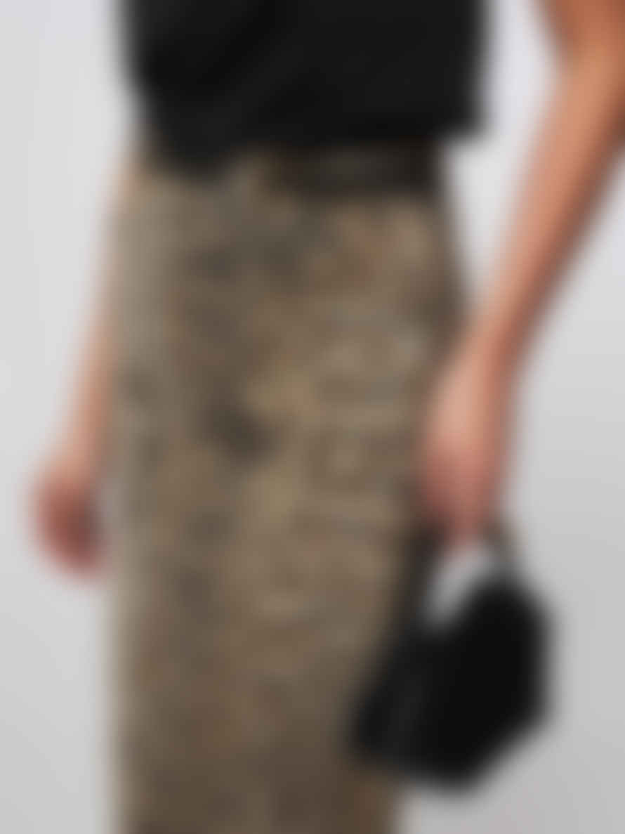 Co'couture Leopard Print Denim Skirt