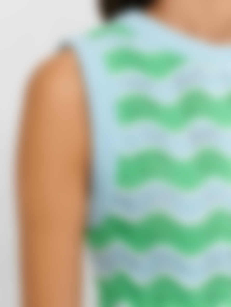 & Isla Chloe Wave Stripe Vest In Seafoam Multi Is4t-100