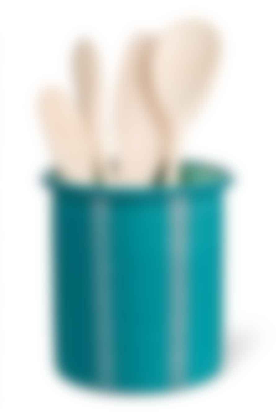 The Home Collection Tall Enamel Utensil Holder In Petrol Blue