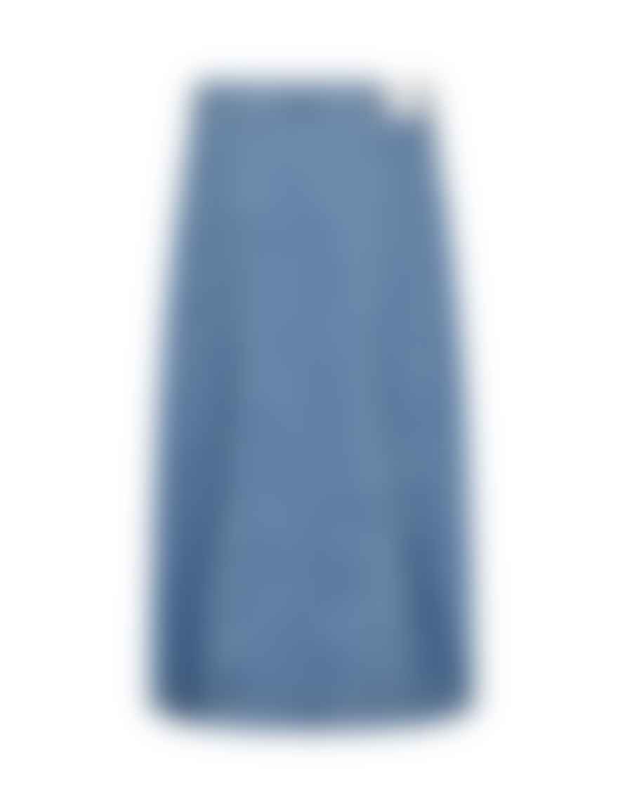 Levete Room Frilla Skirt In Medi Blue Denim