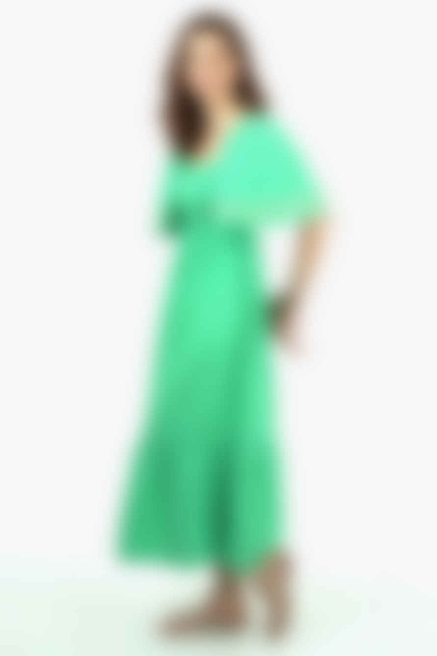 MSH Cotton Maxi Dress With Shirred Bodice - Green
