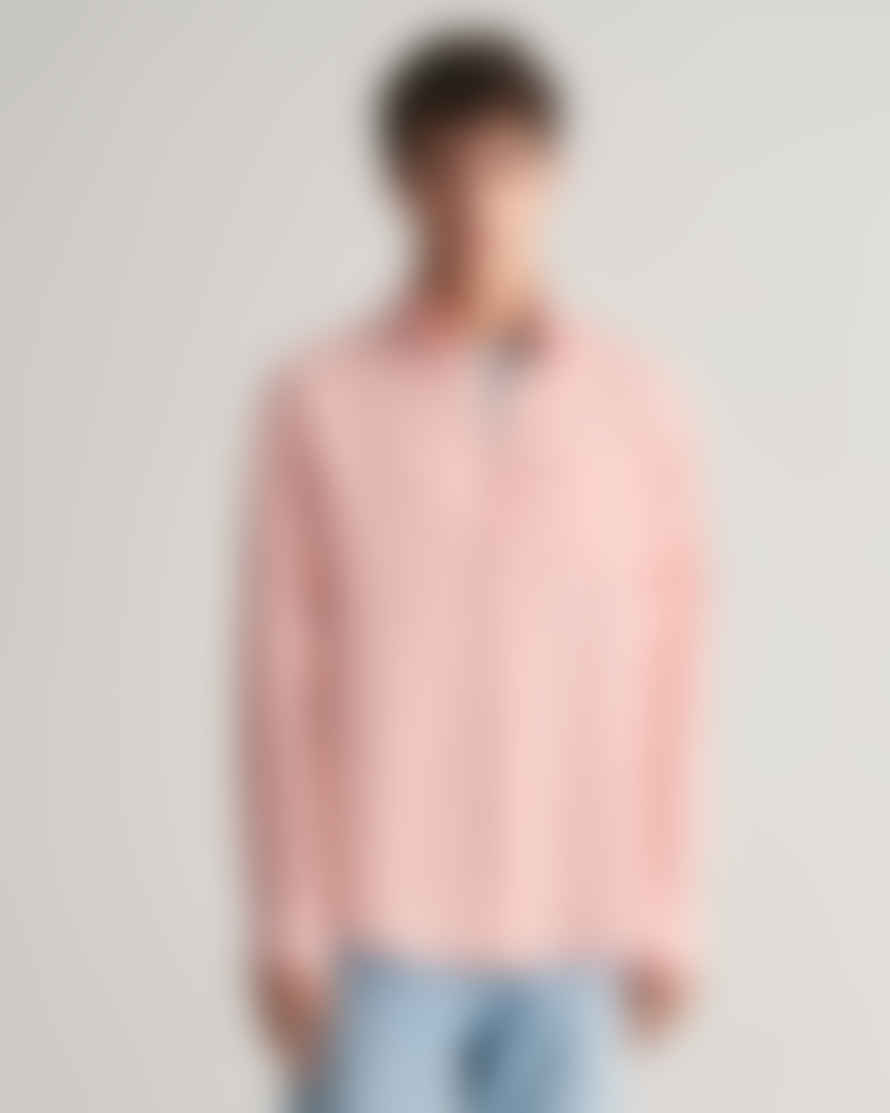 Gant - Regular Fit Linen Shirt In Peachy Pink 3240102 624