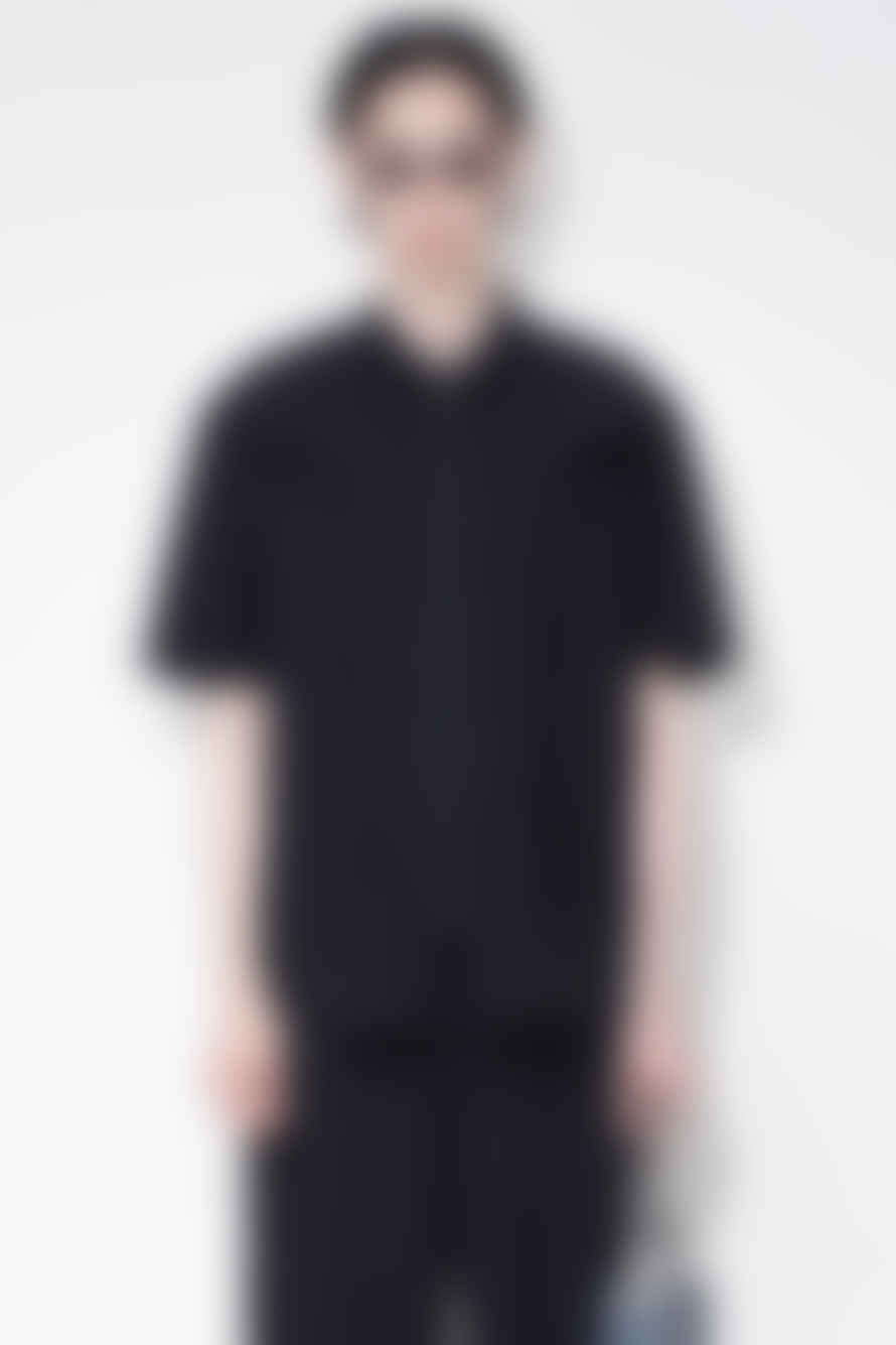 Han Kjobenhavn Washed Technical Zip S/s Shirt Black