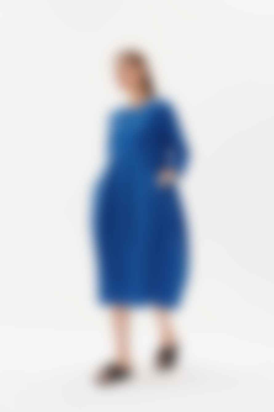 New Arrivals Tirelli Ovoid Combo Dress In Cerulean Blue