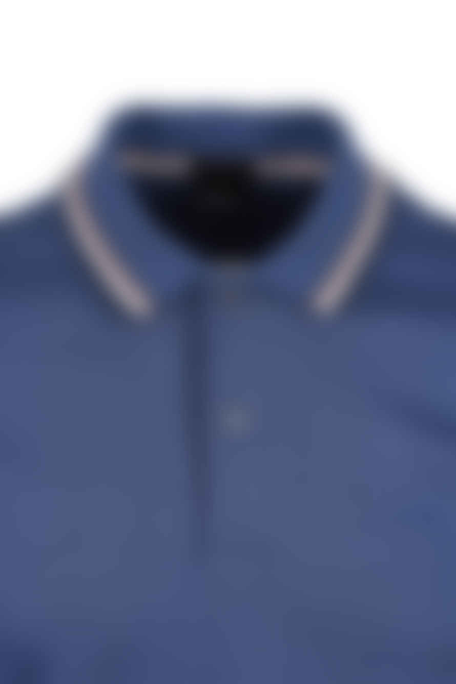 Hugo Boss Boss - Penrose 38 Open Blue Slim Fit Mercerised Cotton Polo Shirt 50469360 479