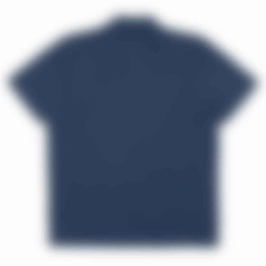 Universal Works Newlyn Cotton / Hemp Polo Shirt Navy