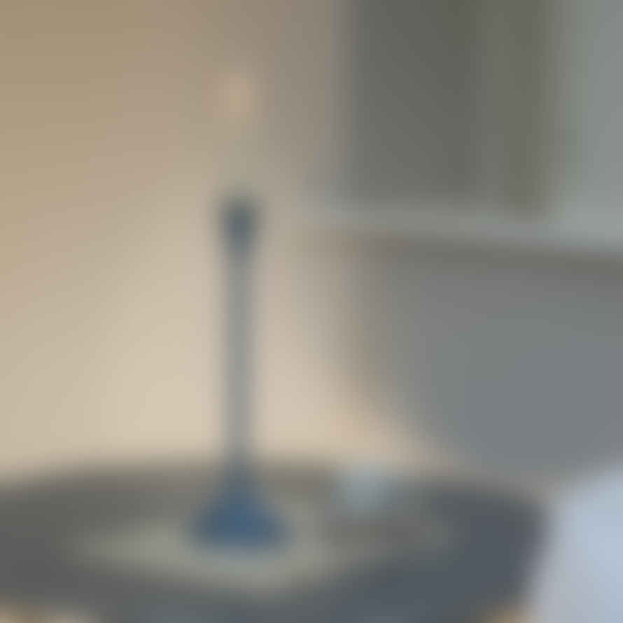 Grand Illusions Smokey Blue Enamel Candlestick