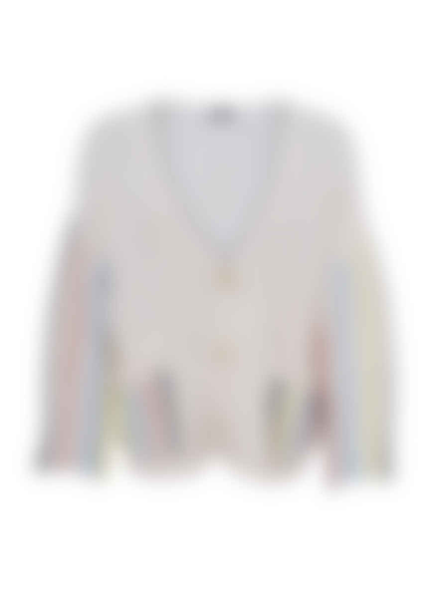 Anorak Black Colour Augusta Knit Cardigan Off White Multi One Size