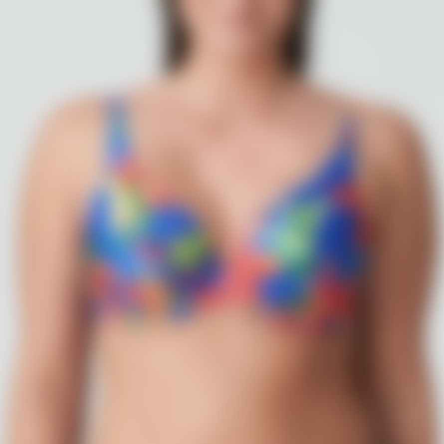 Prima Donna Latakia Padded Plunge Bikini Top In Tropical Rainforest