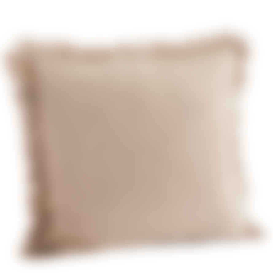 Madam Stoltz Large Cotton Cushion Cover - Taupe