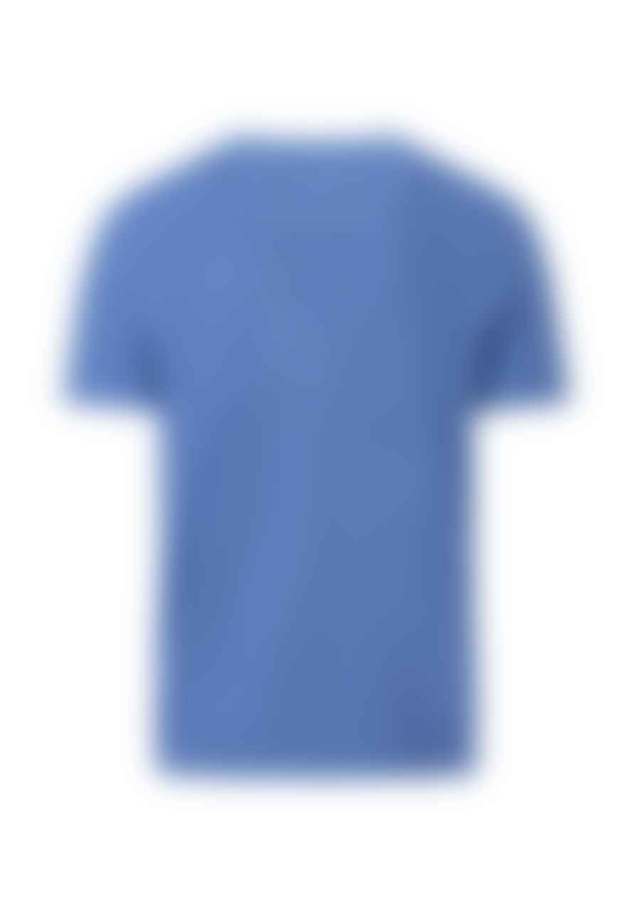 FYNCH-HATTON Crystal Blue Cotton Washed T Shirt 