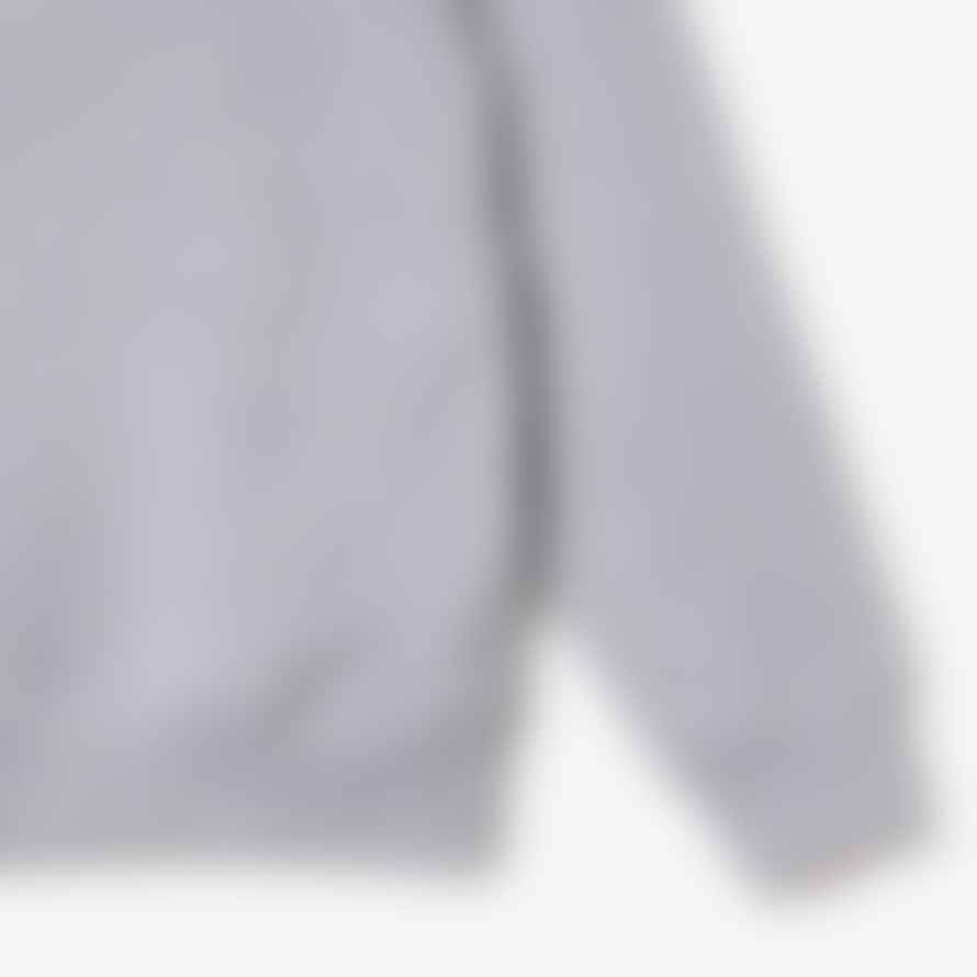 Lacoste Grey Chine Organic Brushed Cotton Half Zip Mens Sweatshirt 
