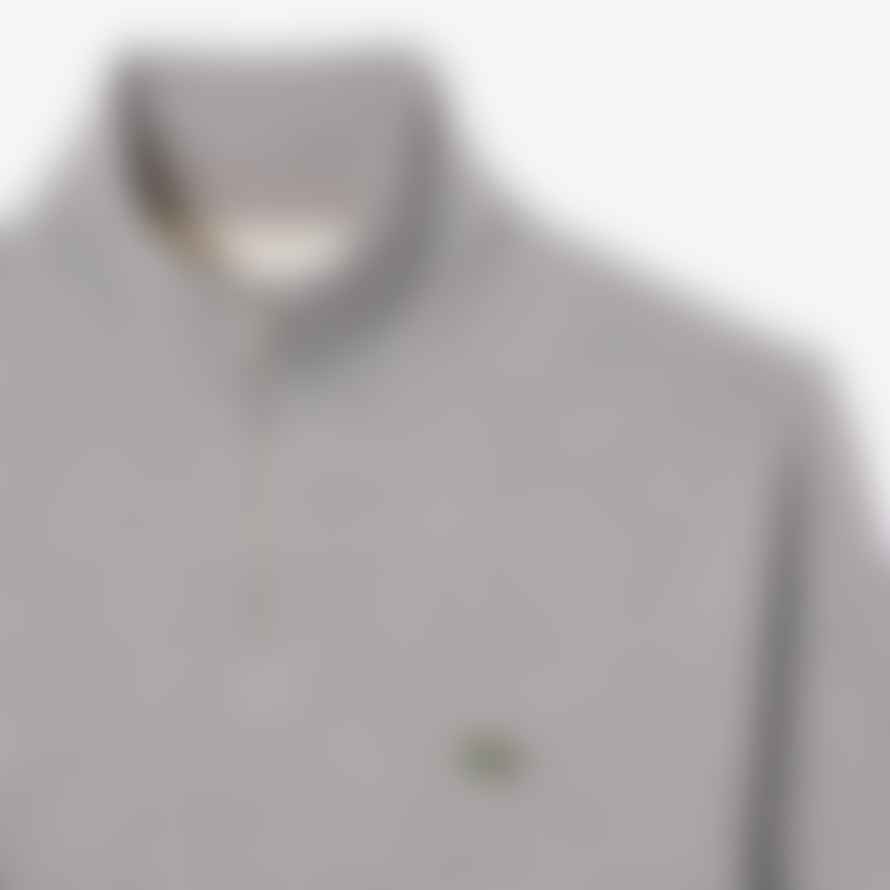 Lacoste Grey Chine Organic Brushed Cotton Half Zip Mens Sweatshirt 