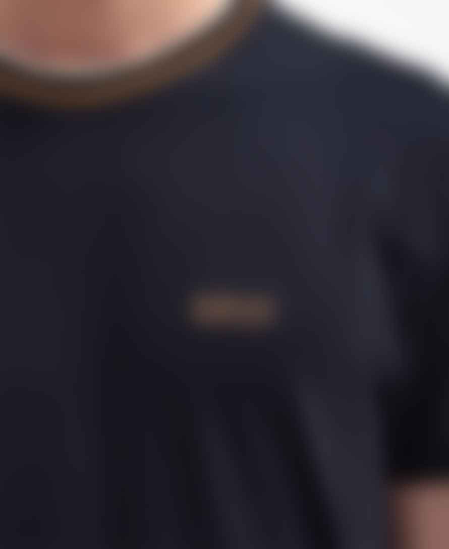 Barbour Black Buxton Logo Printed Tipped T Shirt