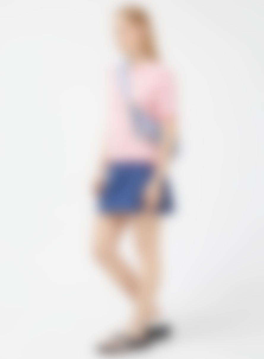 Compania Fantastica Knitted T-shirt In Pink & White Stripes