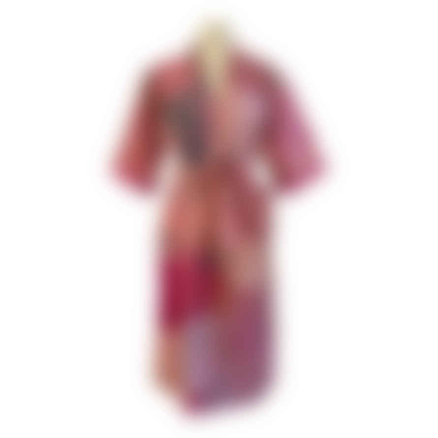 Behotribe  &  Nekewlam Robe Cotton Kantha Patchwork Pink