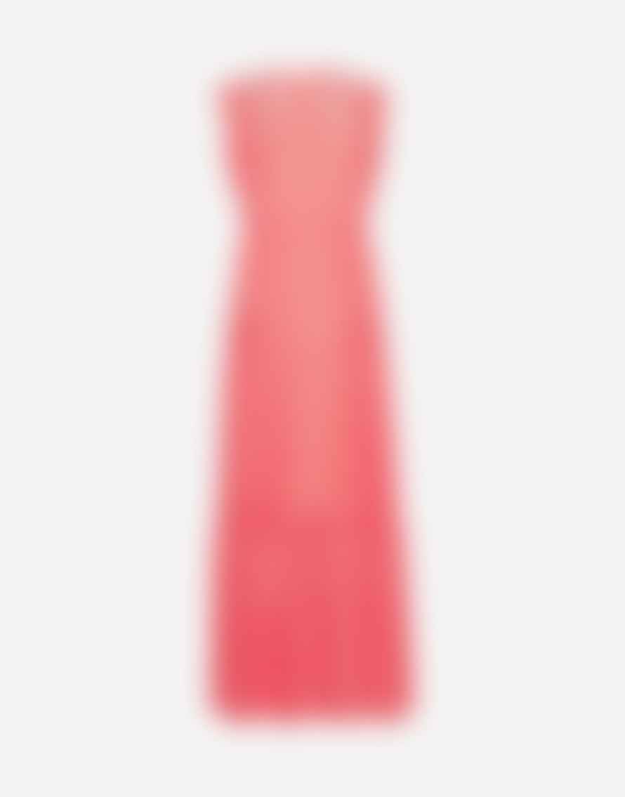 Boss Boss Dacrina Textured Frill Detail Maxi Dress Col: Coral Pink, Size: 1