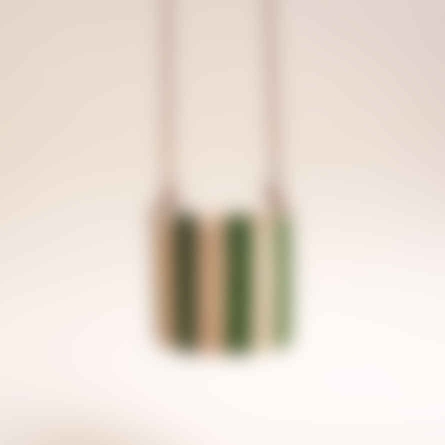 Hello Marilu Small Stripy Hanging Pot - Choose Your Colours: Warm White / Olive Green / Off White Cotton