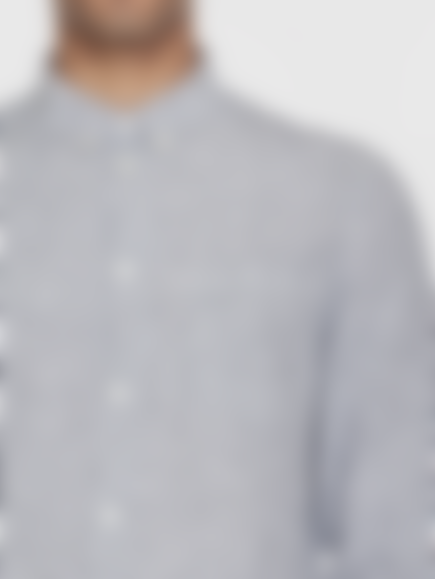 Knowledge Cotton Apparel  1090092 Regular Striped Linen Shirt Total Eclipse