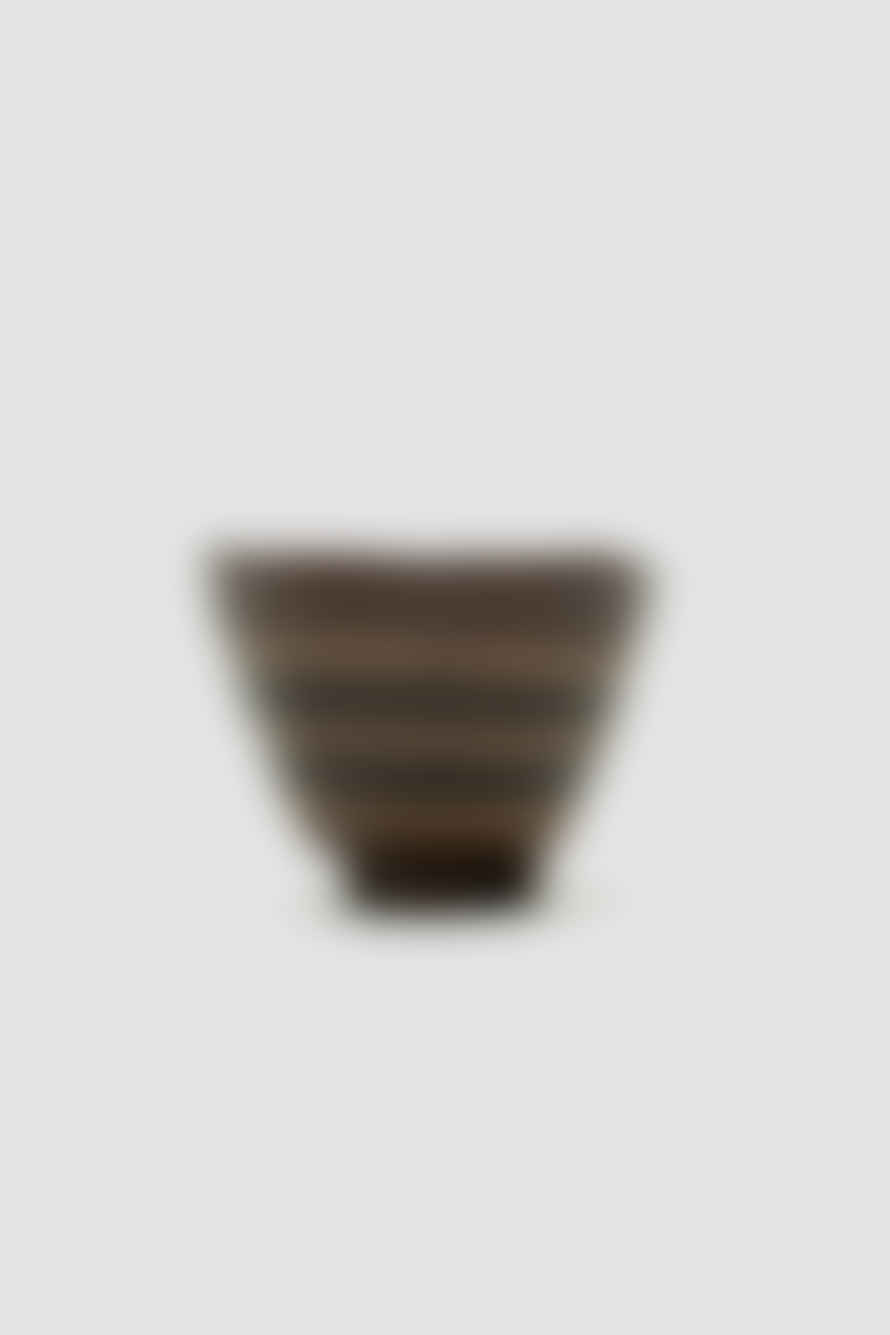 Cristaseya Anaphi Ceramic Cup with Legs Brown/Beige/Black Stripes