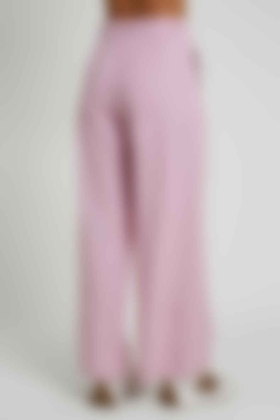 Native Youth Pink Linen Blend Wide Leg Trousers