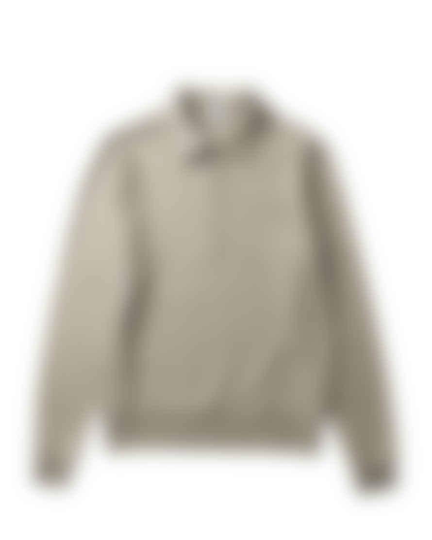Edmmond Plain Taupe 1/4 Zip Sweatshirt