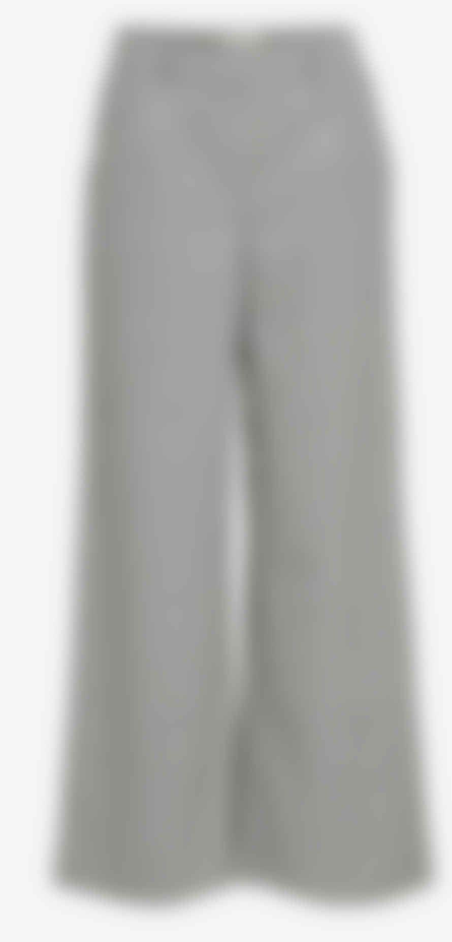 Anorak Object Lisa Wide Leg Long Jeans Grey White Stripe