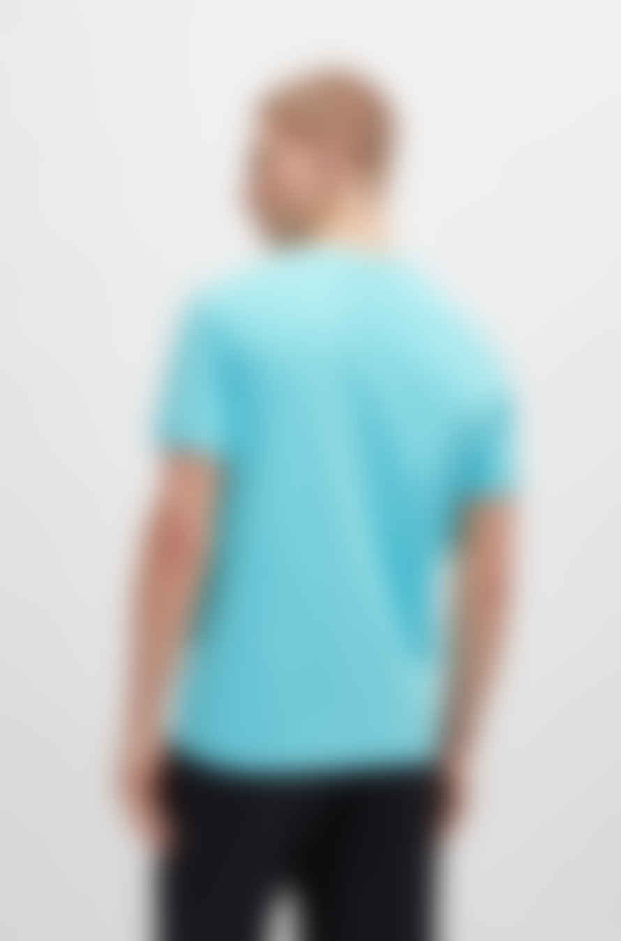 Hugo Boss CottonJersey Regular Fit T-Shirt In Turquoise/Aqua 50503276 442