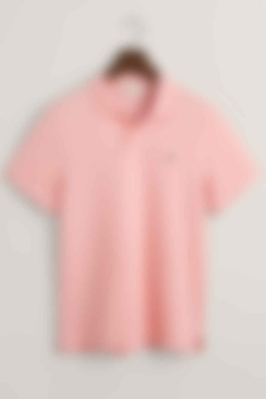 Gant Regular Fit Shield Piqué Polo Shirt In Bubblegum Pink 2210 671