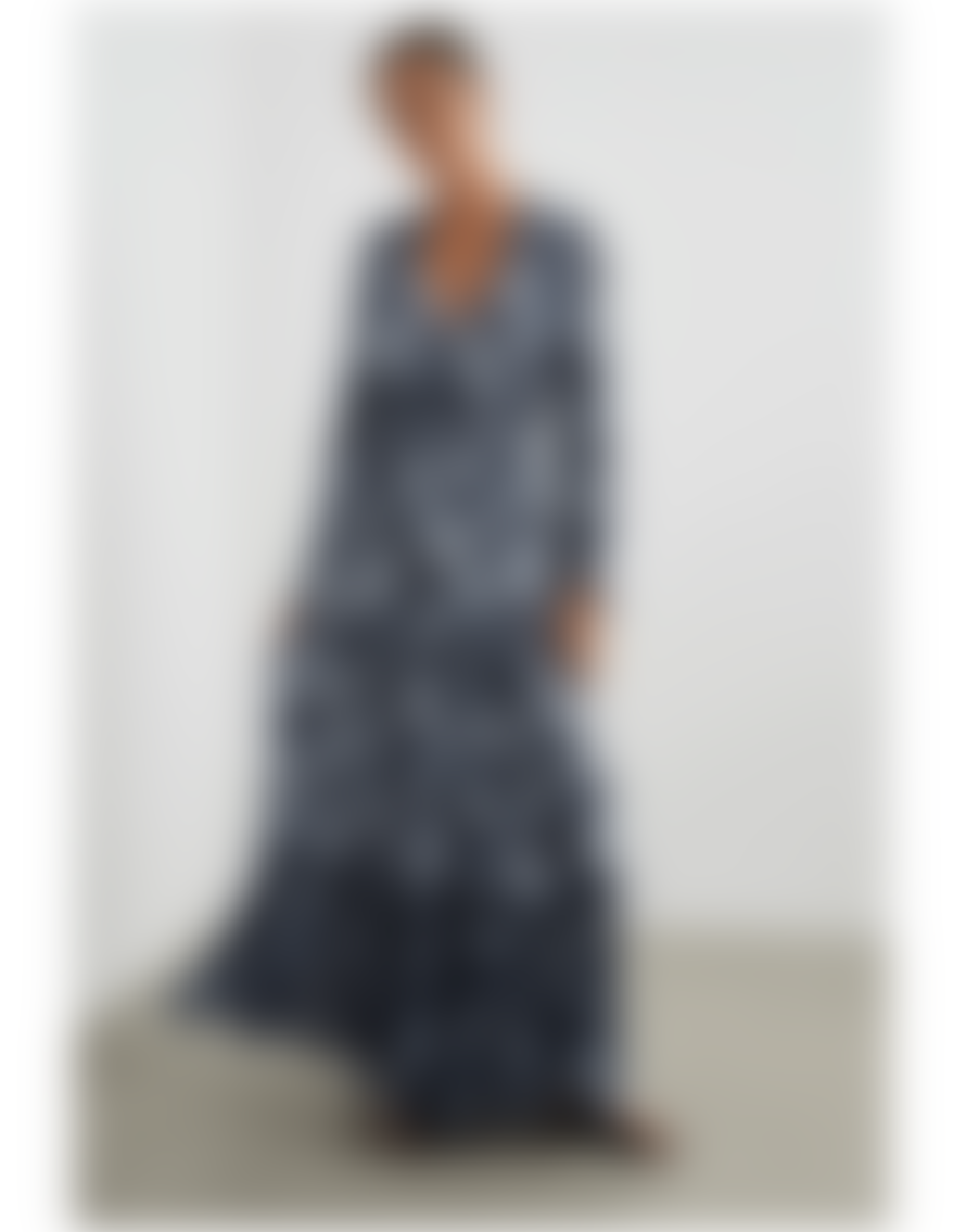 Rails Rails Frederica Floral V Neck Midi Dress Size: L, Col: Blue