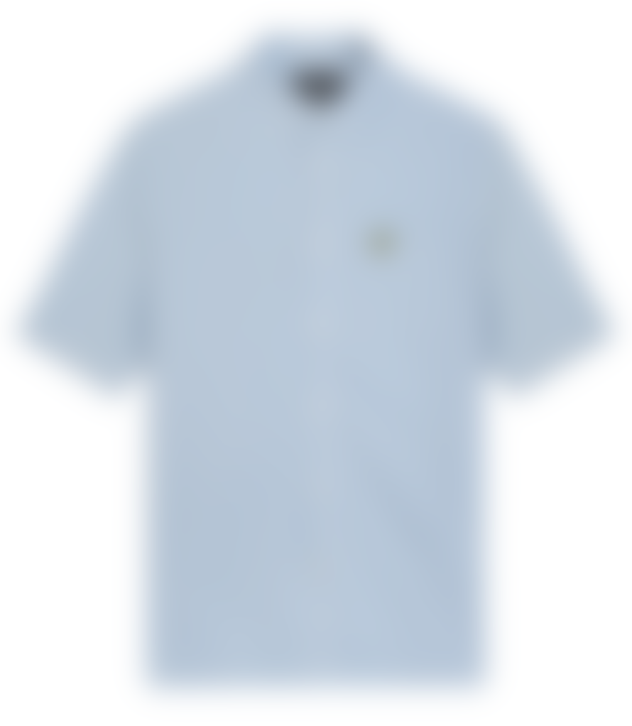 Lyle and Scott Lyle & Scott Short Sleeve Slim Fit Gingham Shirt Light Blue & White