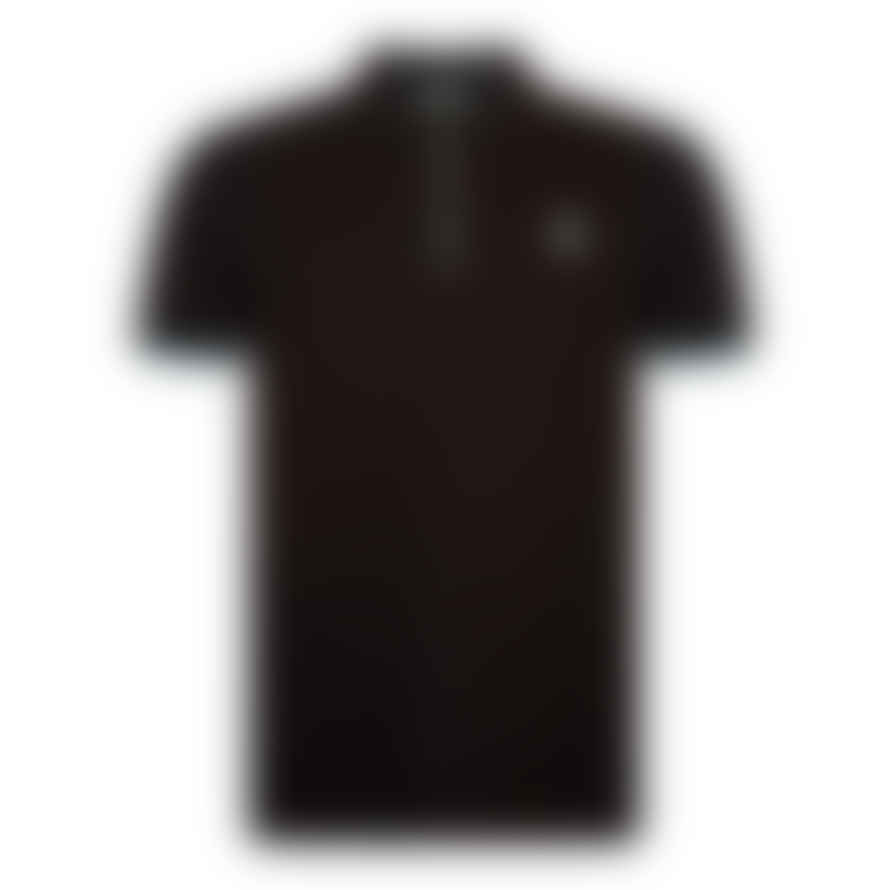 Sandbanks Zip Badge Polo Shirt - Black
