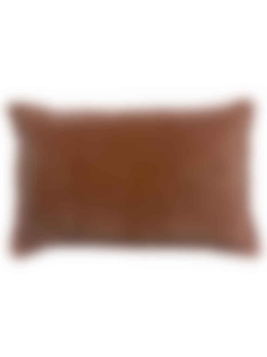 Viva Raise Fara Rosewood Fringed Velvet Cushion - 40x65cm