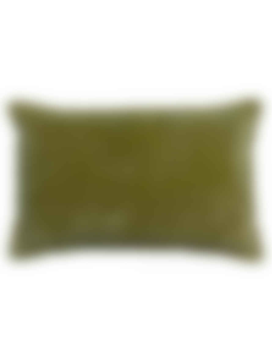 Viva Raise 40 x 65cm Olive Fara Fringed Velvet Cushion 